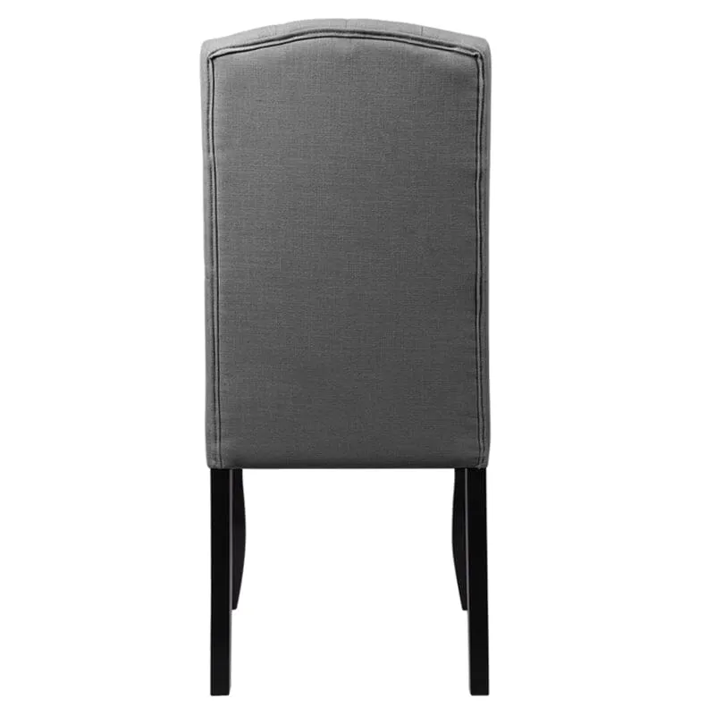 107cm Height Set of 2 Comfortable Linen Buttoned Dining Chairs