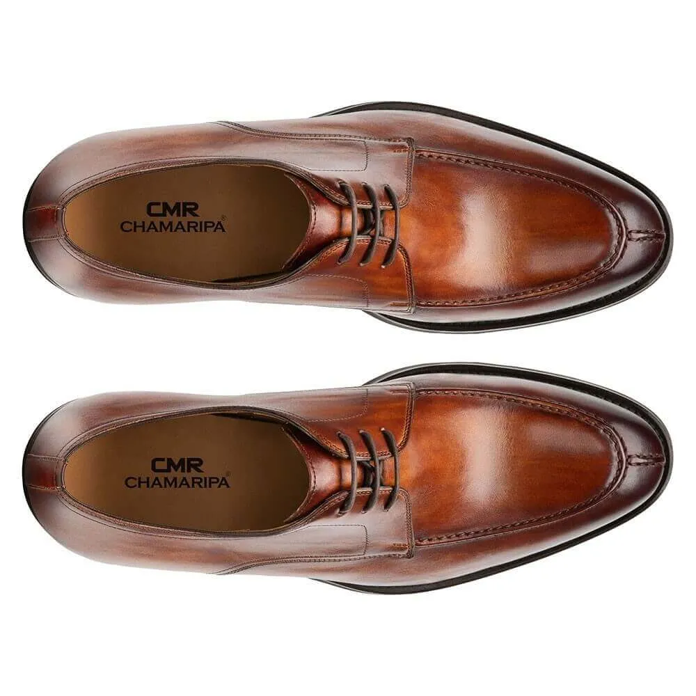 7 CM / 2.76 Inches - CMR CHAMARIPA Elevator Formal Shoes - Height Increaser For Men - Boutique Customized Smart-Casual Derby