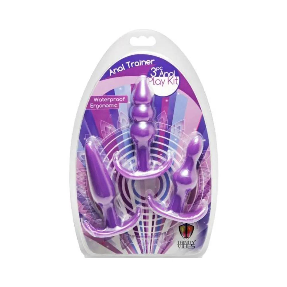 Anal Trainer 3 Piece Anal Play Kit - Purple