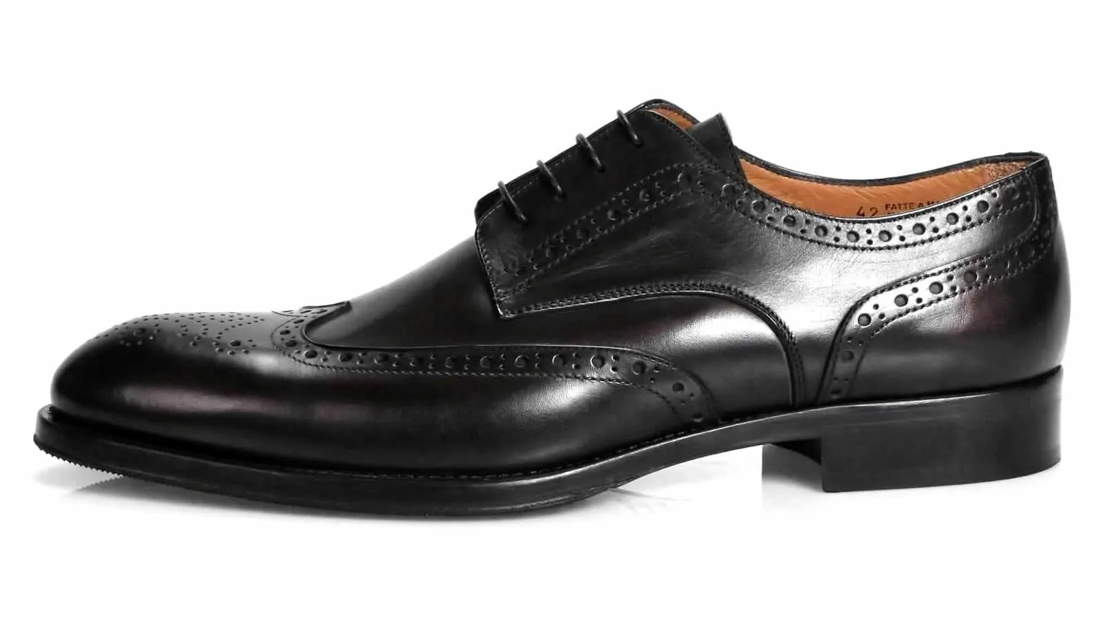 Ashbourne Wingtip Derby Shoes Black