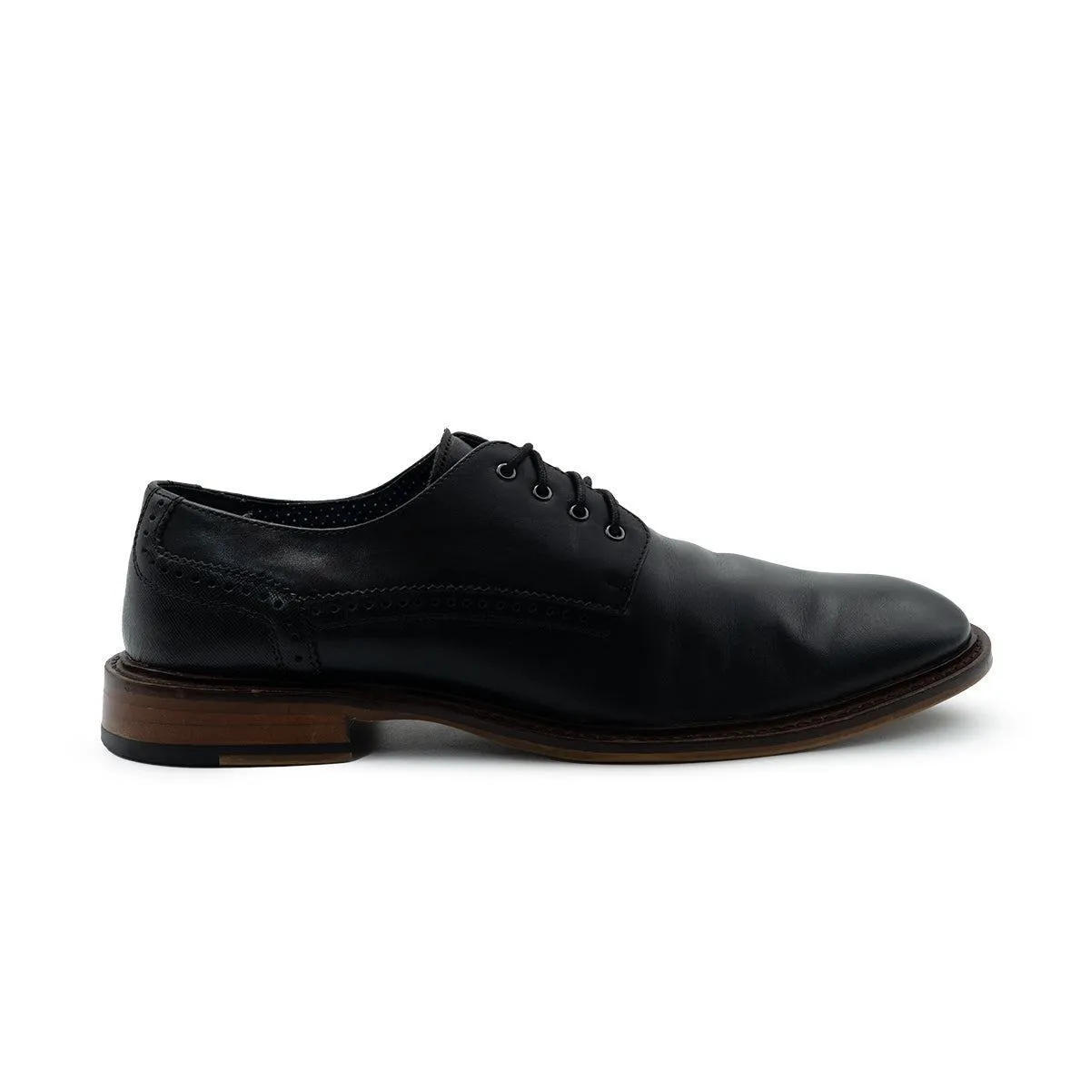 Aston Grey Formal Lace Ups Leather Black Colour For Men