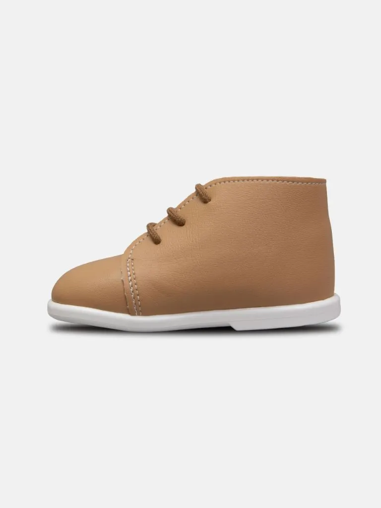 Baypods Soft Sole Boys Derby Lace-up Shoe - Camel