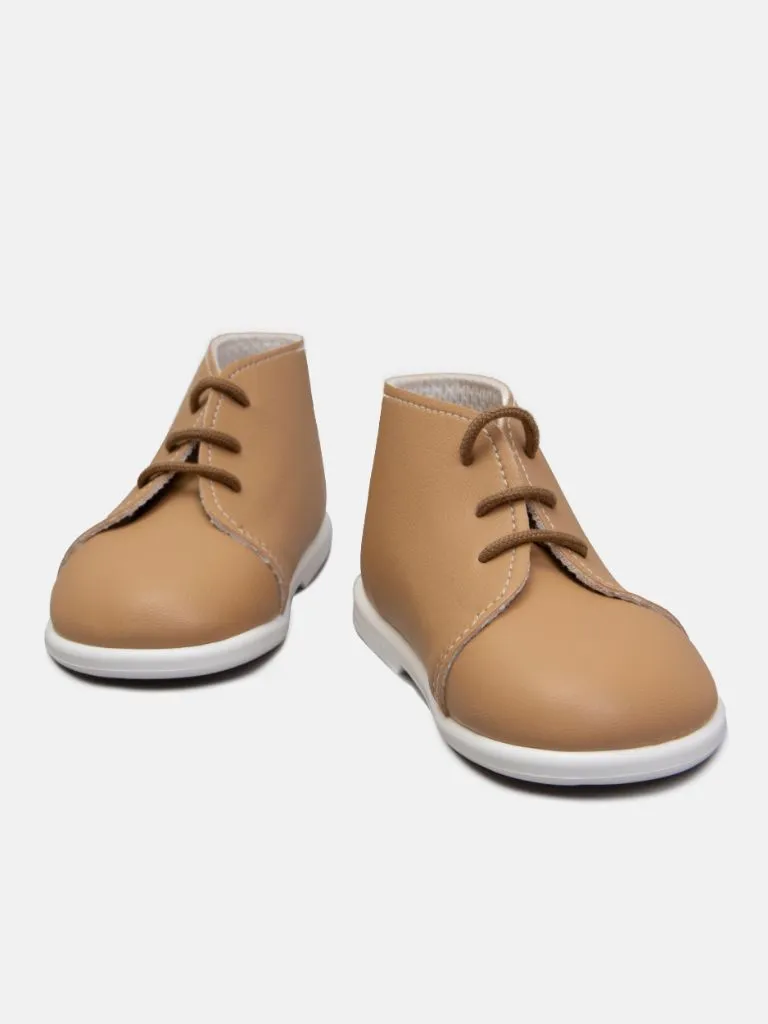 Baypods Soft Sole Boys Derby Lace-up Shoe - Camel