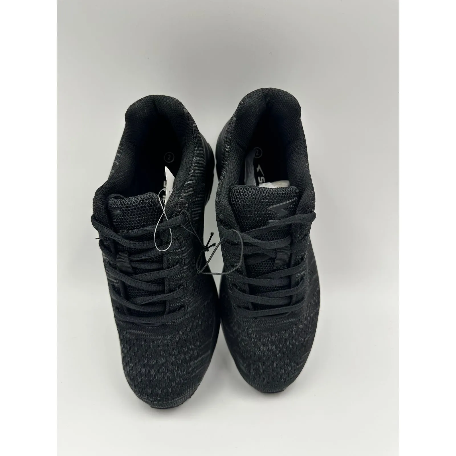 Big Kids Size 4 Black Sneaker with Laces and Gray Accents