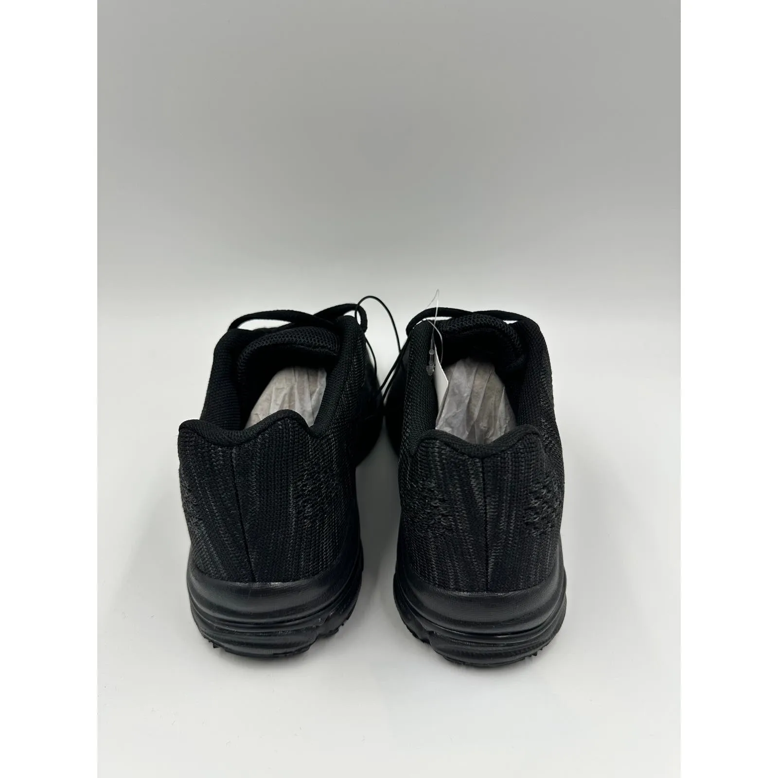 Big Kids Size 4 Black Sneaker with Laces and Gray Accents