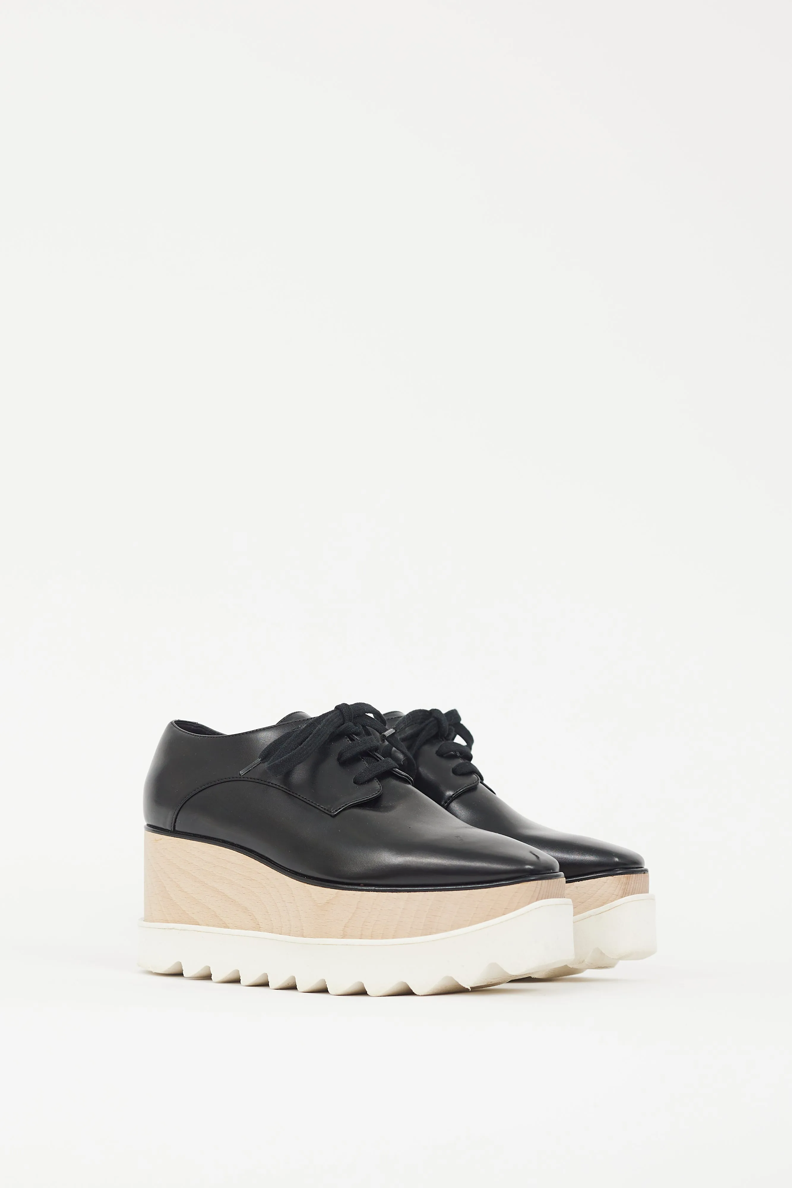 Black & Beige Elyse Platform Derby