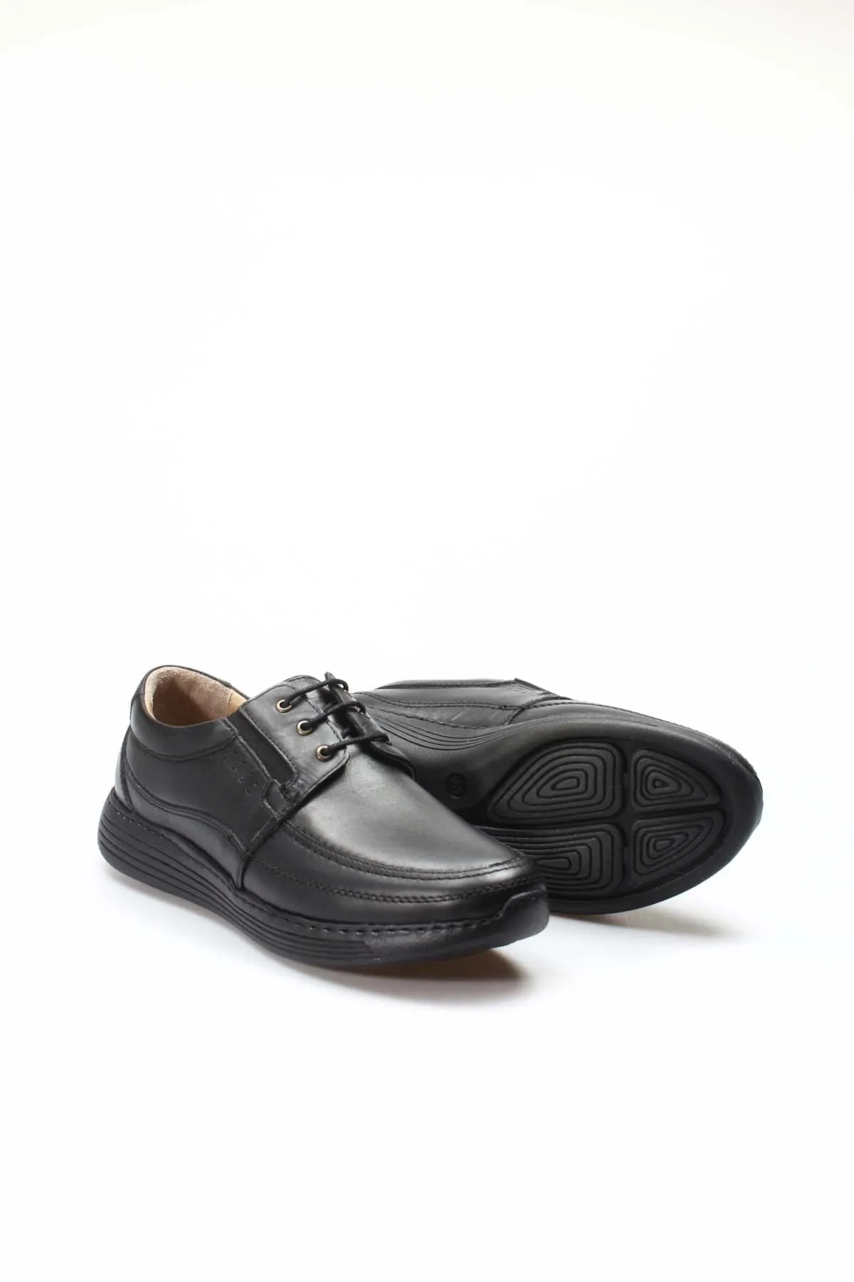 Black Casual Derby Shoes-Wessi