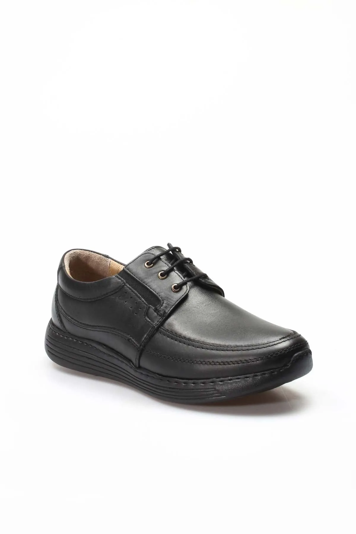 Black Casual Derby Shoes-Wessi