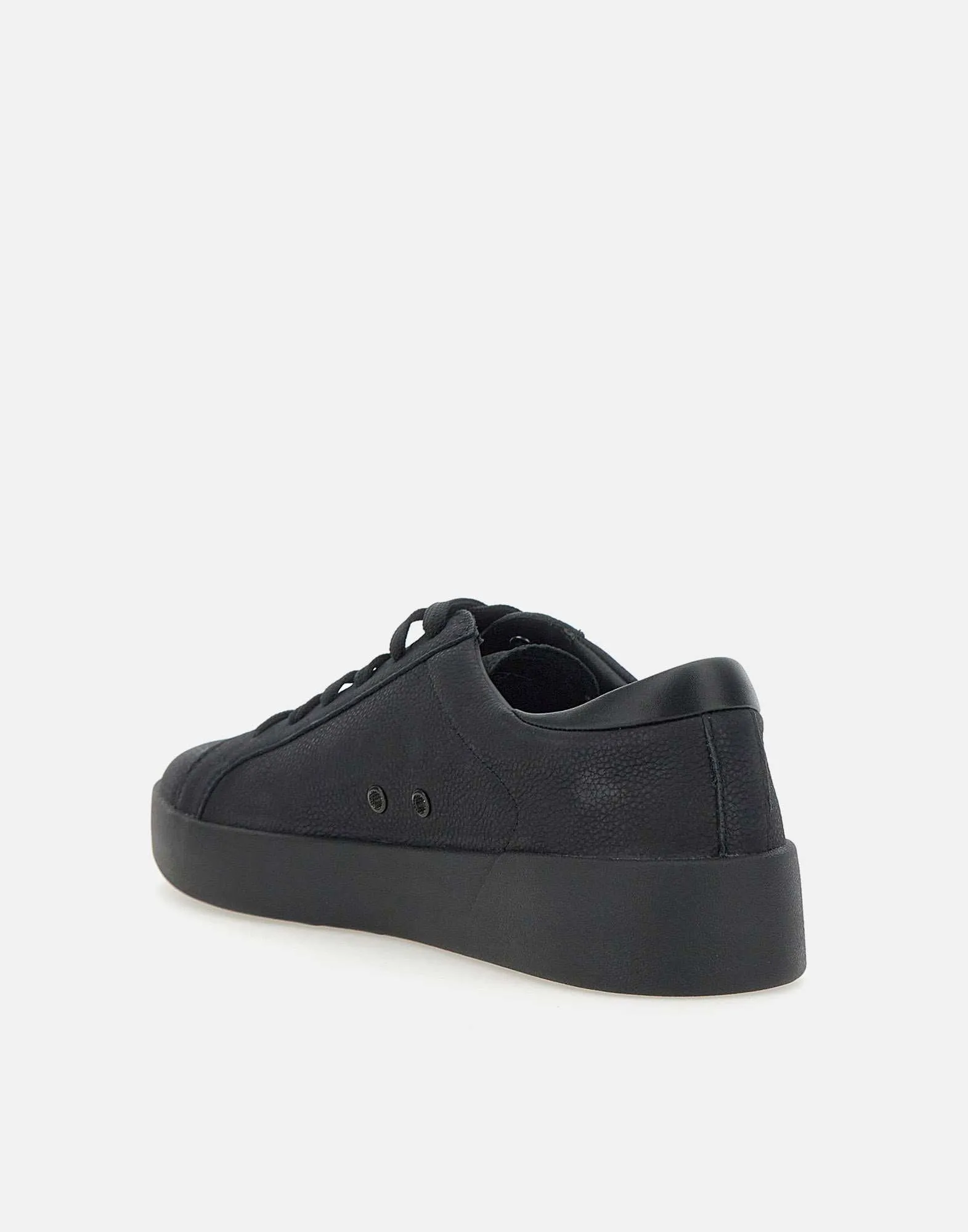 Black Hammered Leather Trainers