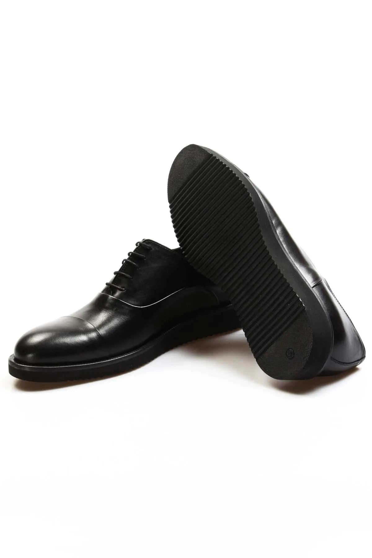 Black Leather Platform Derby Wessi