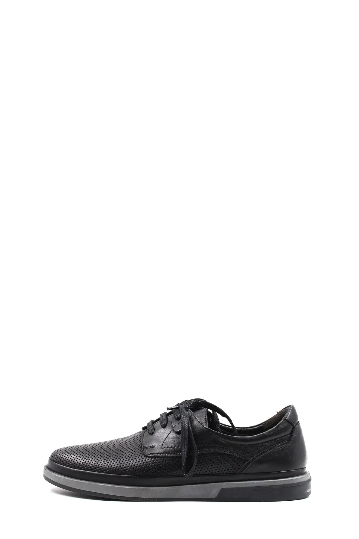 Black Perforated Leather Derby-Wessi