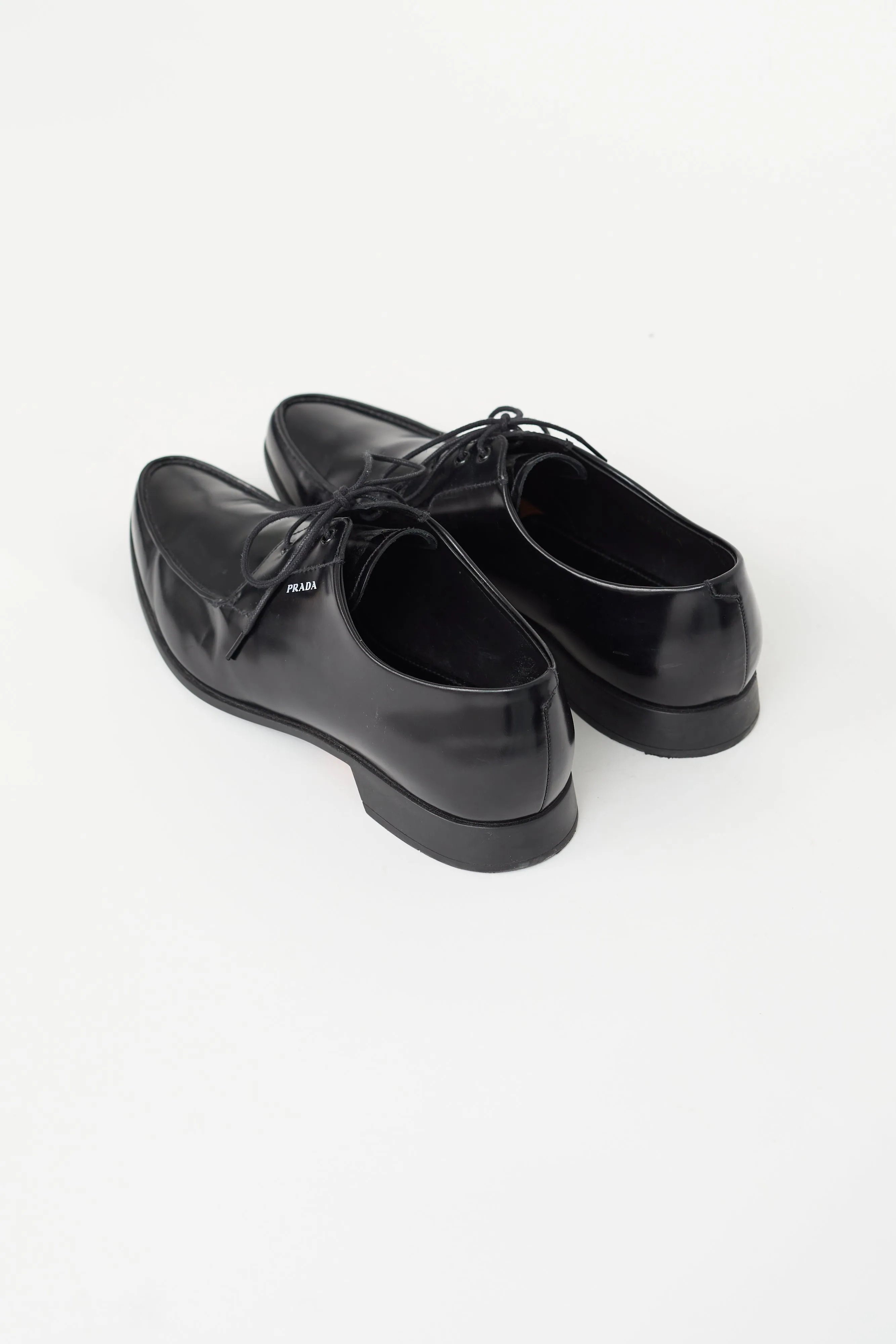 Black Pointed Moc Toe Leather Derby