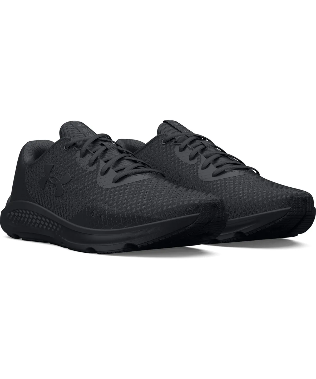 Black/Black/White - UA charged pursuit 3 trainers