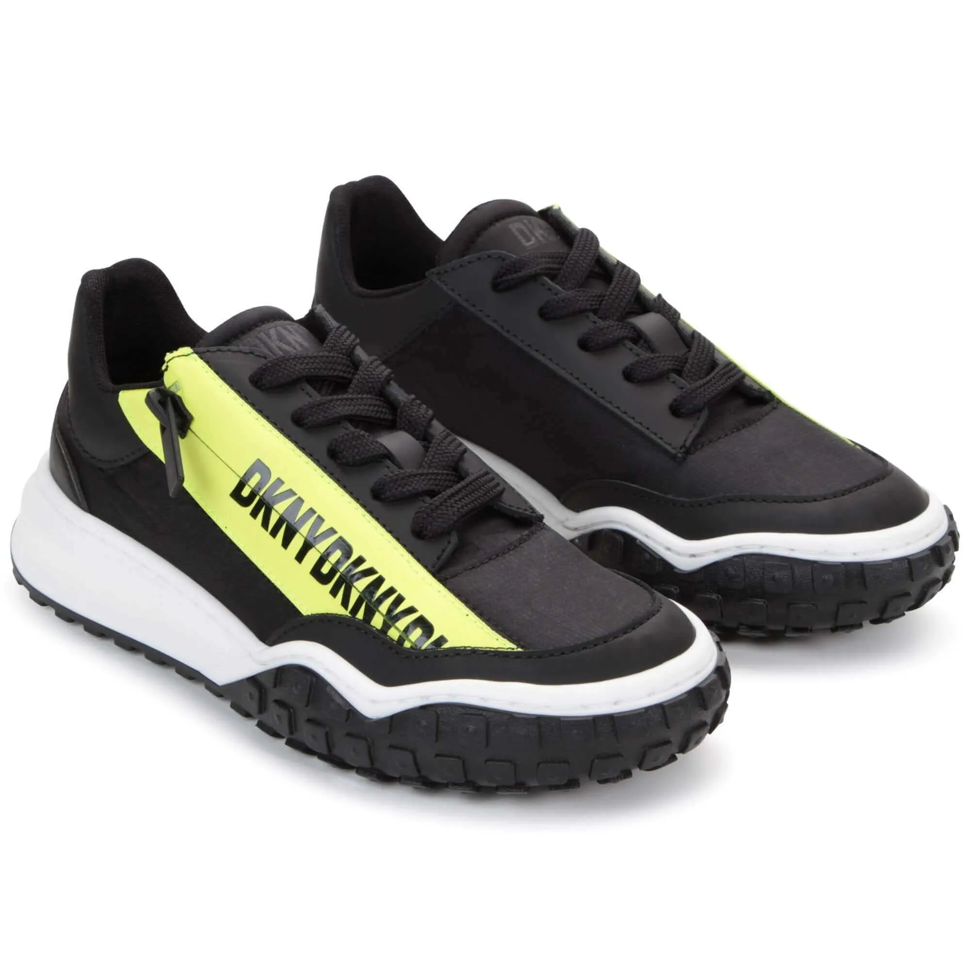 Boys Black Logo Trainers