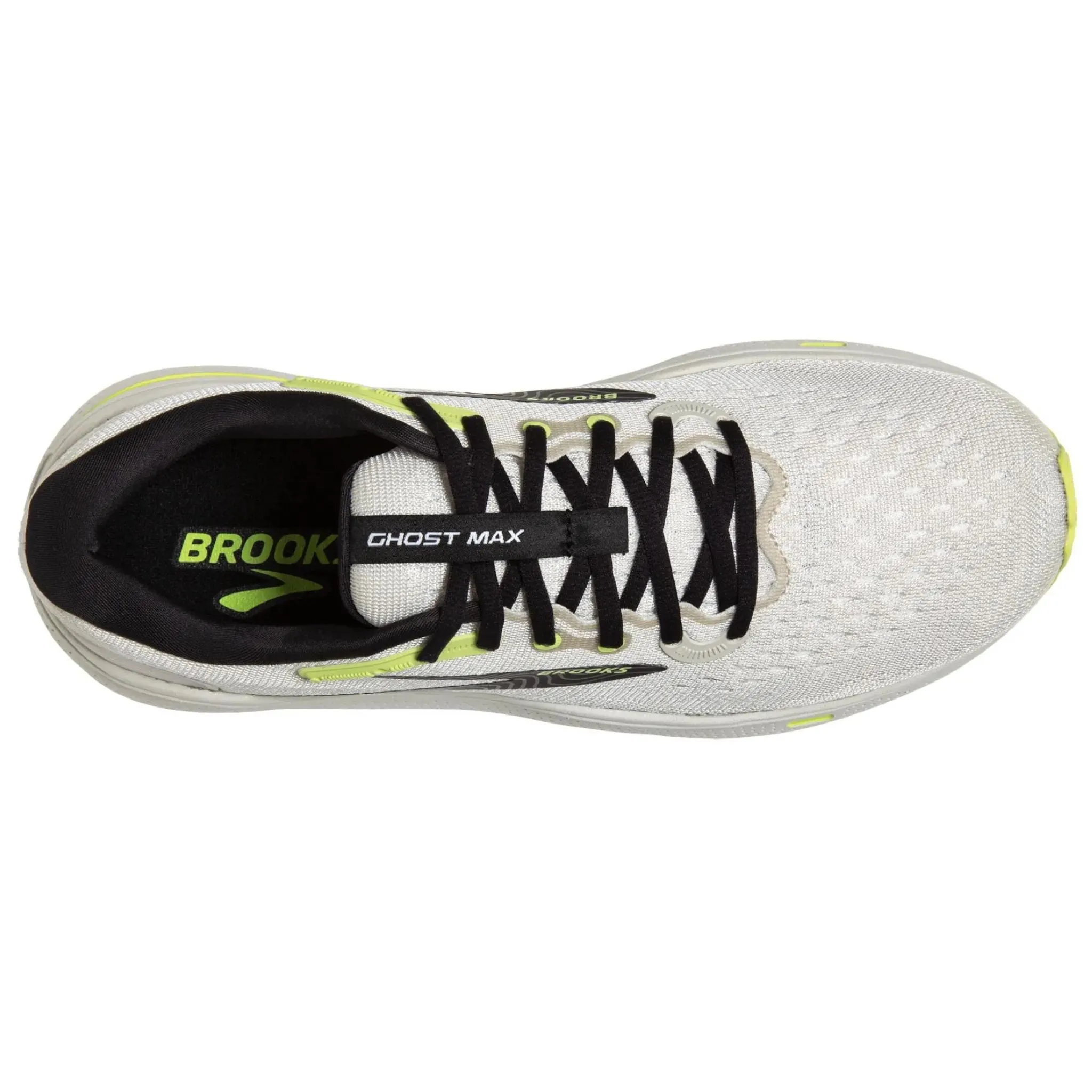 Brooks Men's 110406 071 Ghost Max Grey Black Sharp Green Cushion Running Shoes