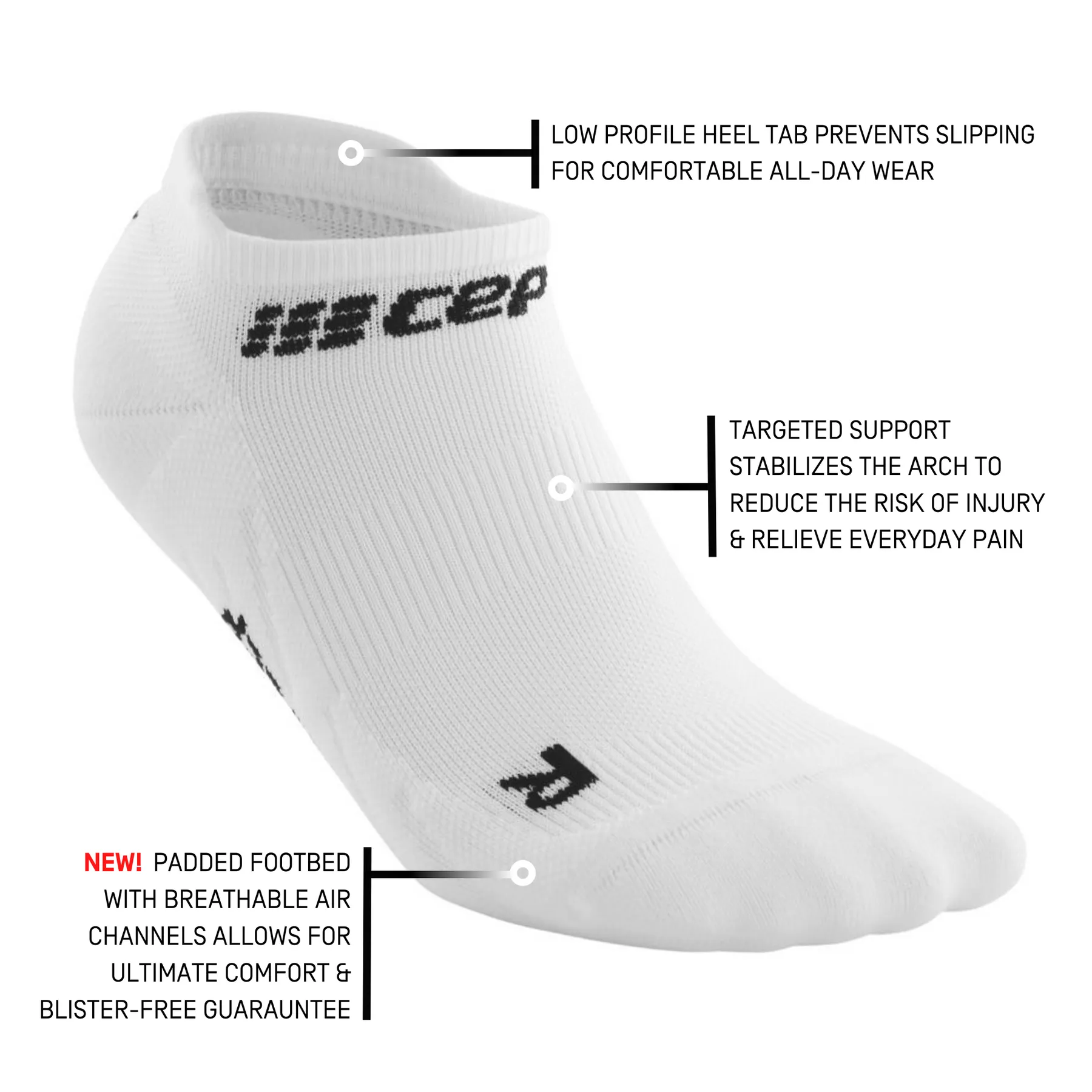 CEP | The Run No Show Socks 4.0 | Men's | White