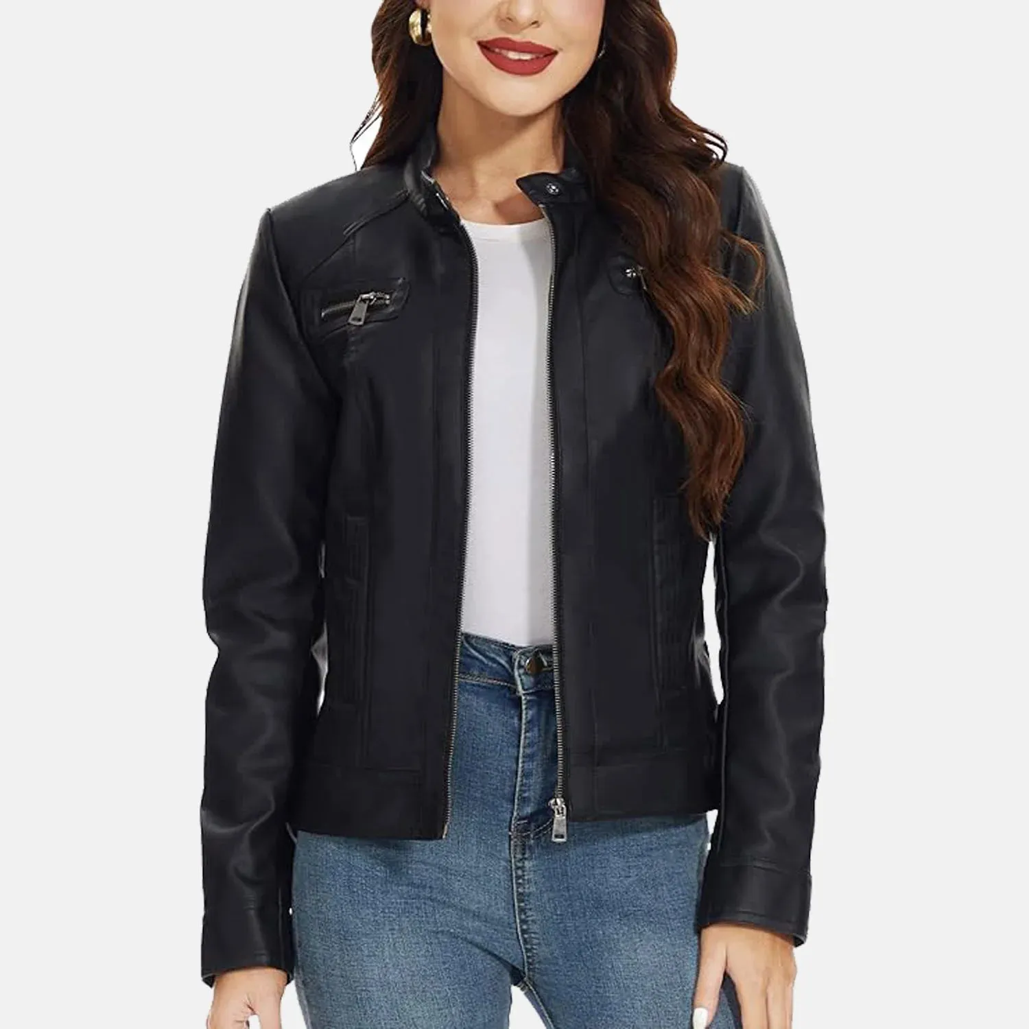 City Varsity Leather Bomber Jacket for Women | Order Now