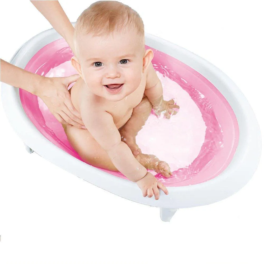 Contracted and Comfortable Collapsible Baby Bath Tub,Pink