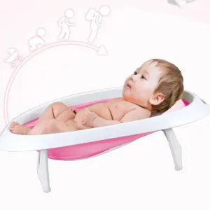 Contracted and Comfortable Collapsible Baby Bath Tub,Pink