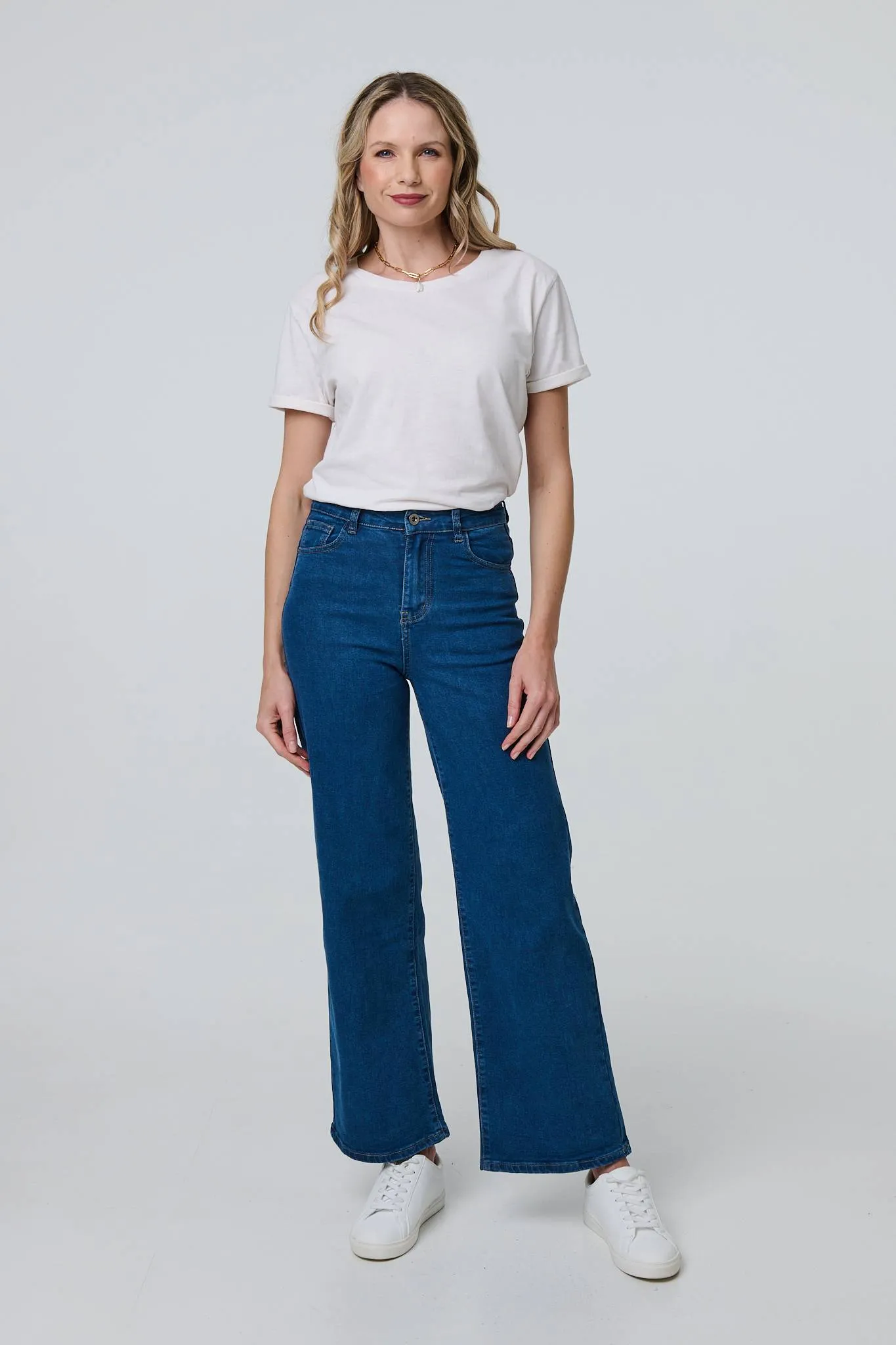 Denim High Waist Wide Leg Jeans