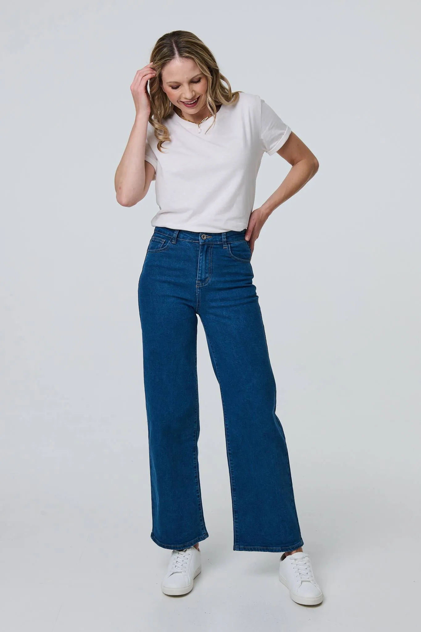 Denim High Waist Wide Leg Jeans