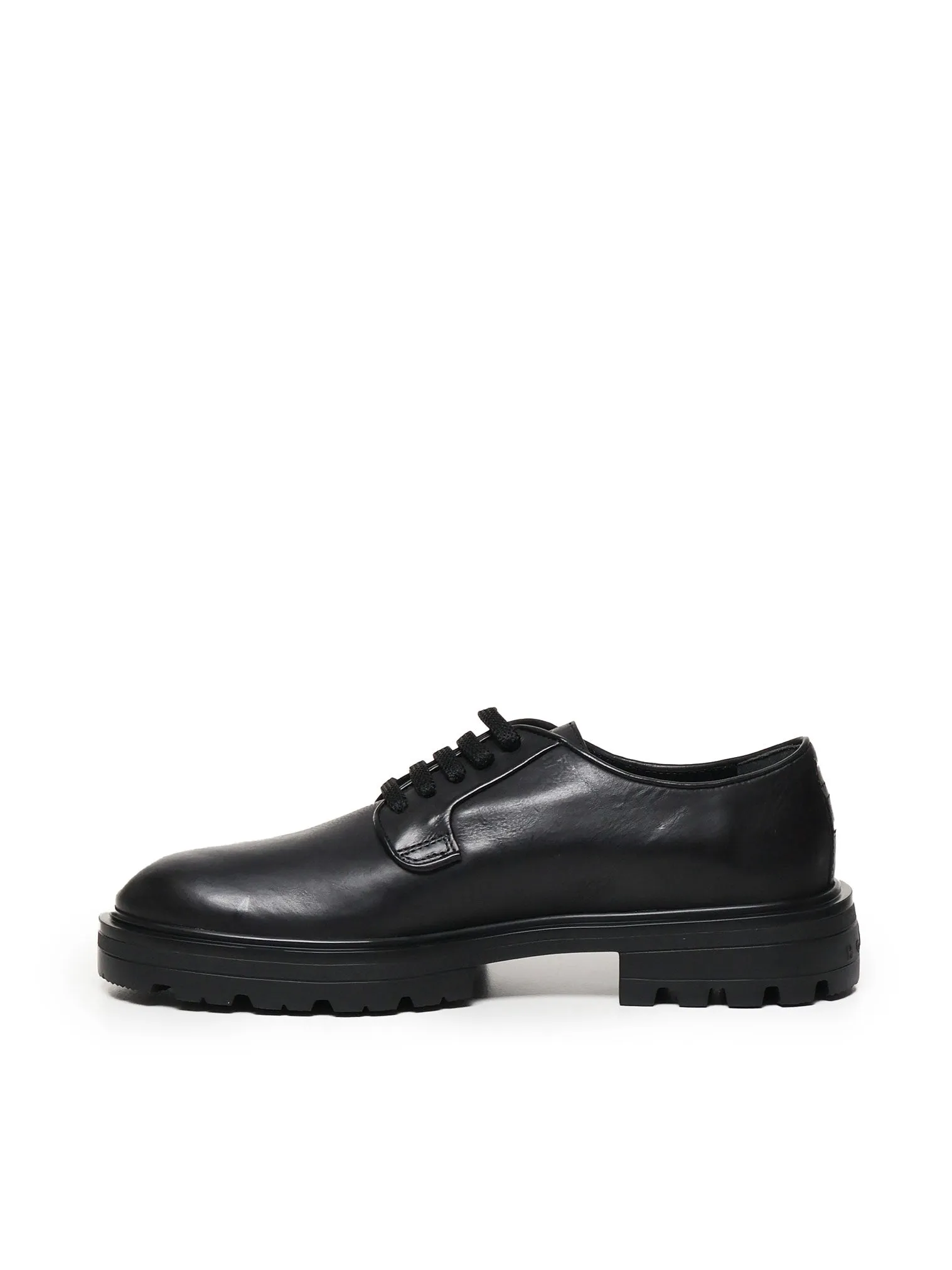 Derby Black Flat Shoes