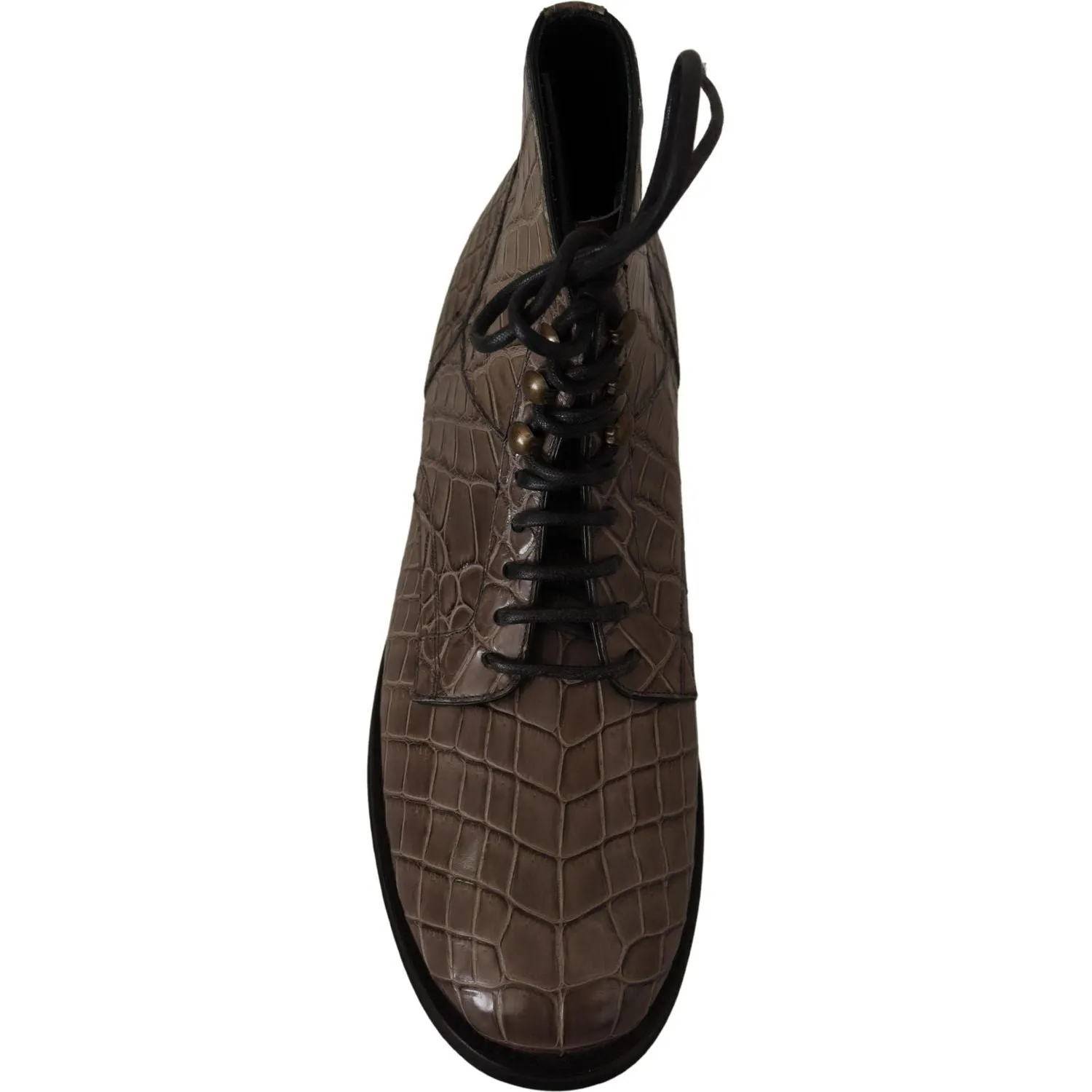 Dolce & Gabbana Elegant Crocodile Derby Brogue Boots