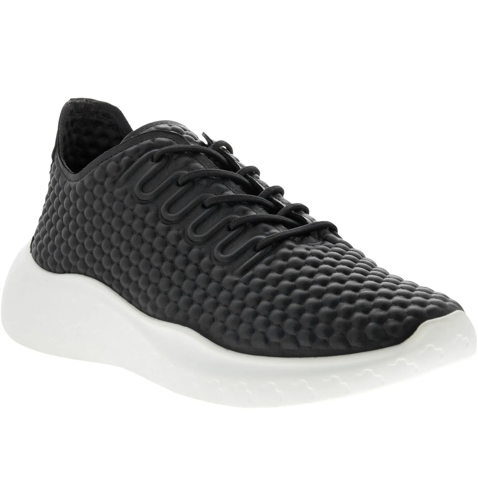 ECCO Mens Therap Elastic Lacing Leather Slip On Trainers Shoes