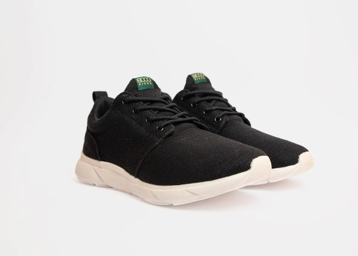 Explorer V2 Women's Vegan Hemp Trainers | Black & White