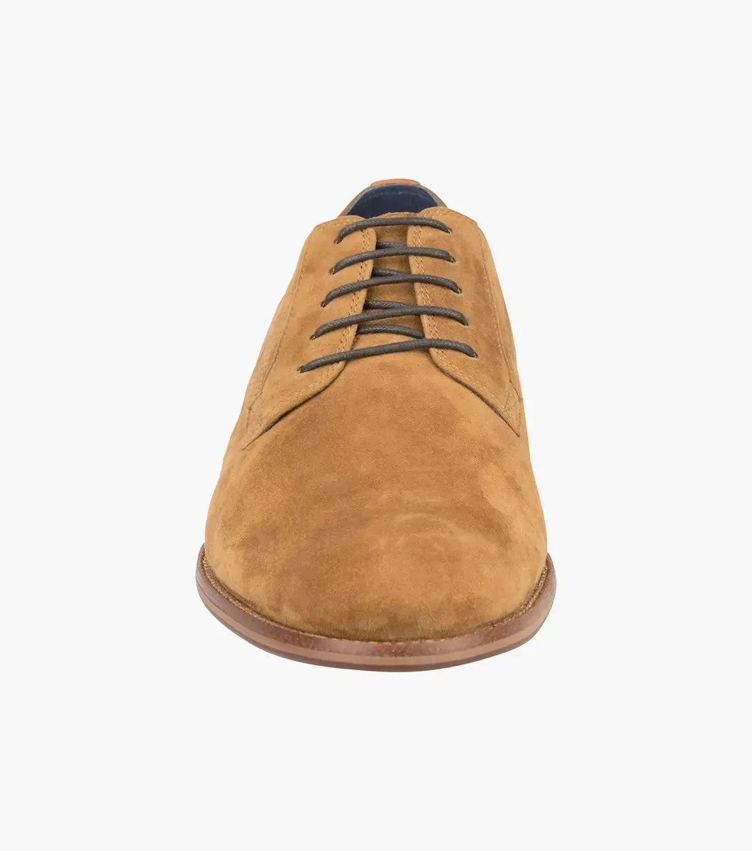 Flex Perf Plain Toe Derby - Tan - Suede