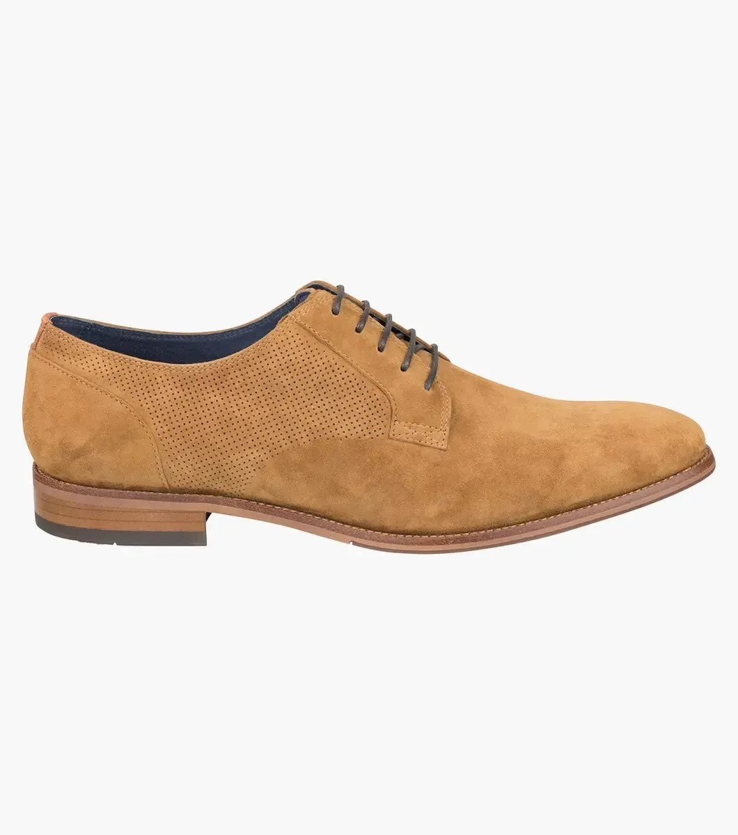 Flex Perf Plain Toe Derby - Tan - Suede