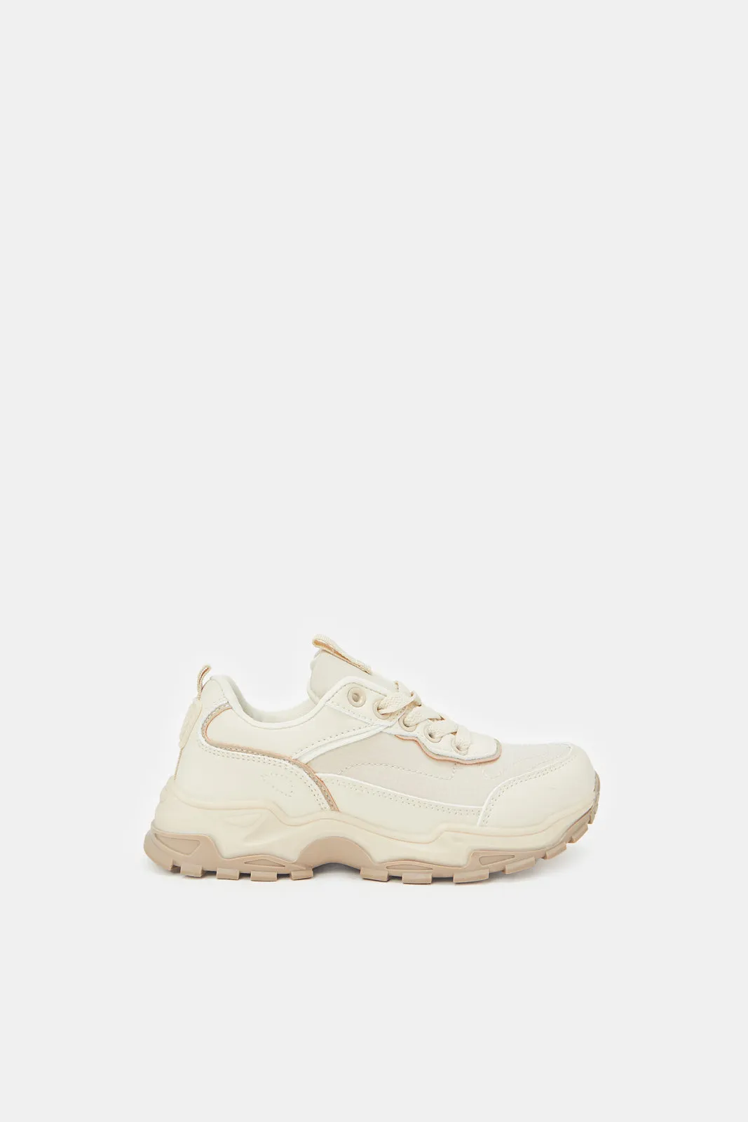 Girls Beige Chunky Trainers