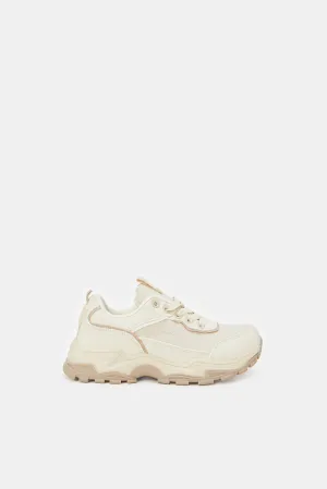 Girls Beige Chunky Trainers