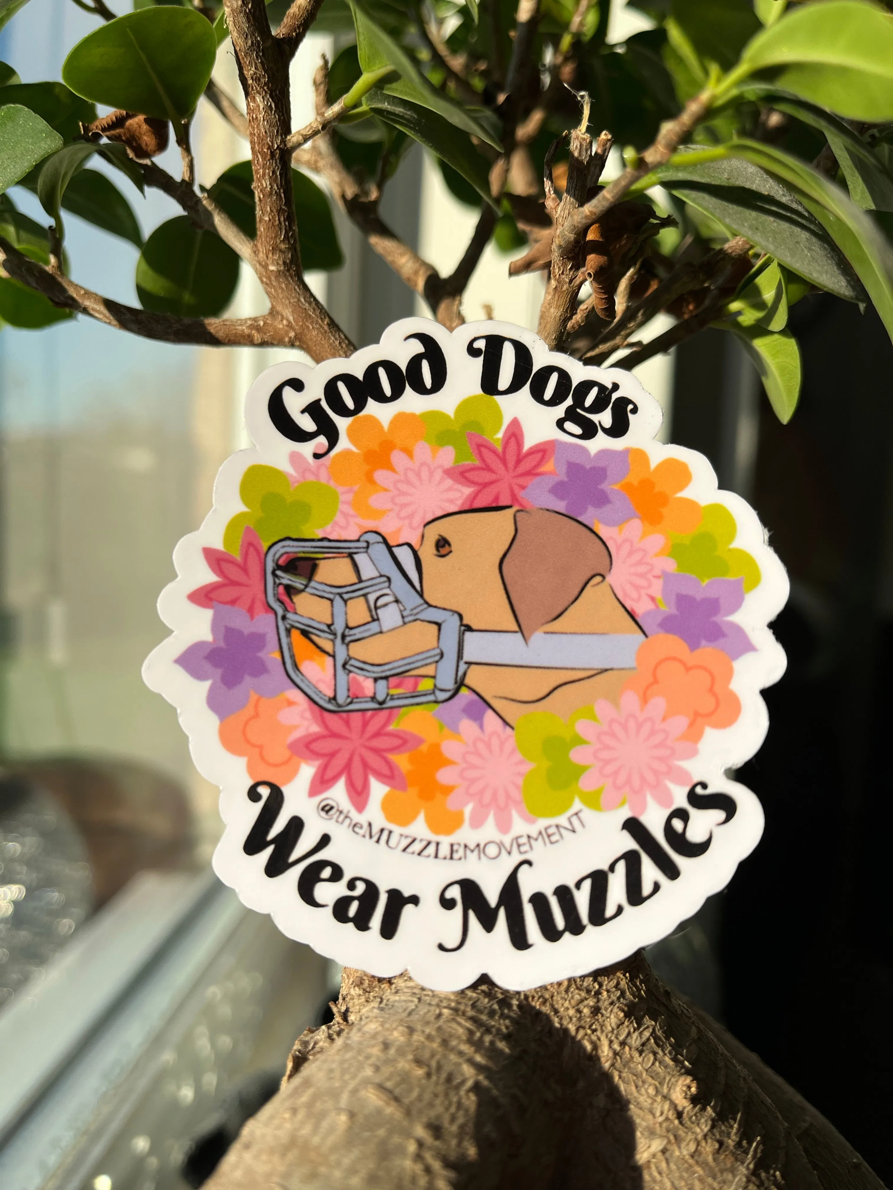 ‘Good dogs wear muzzles’ Sticker