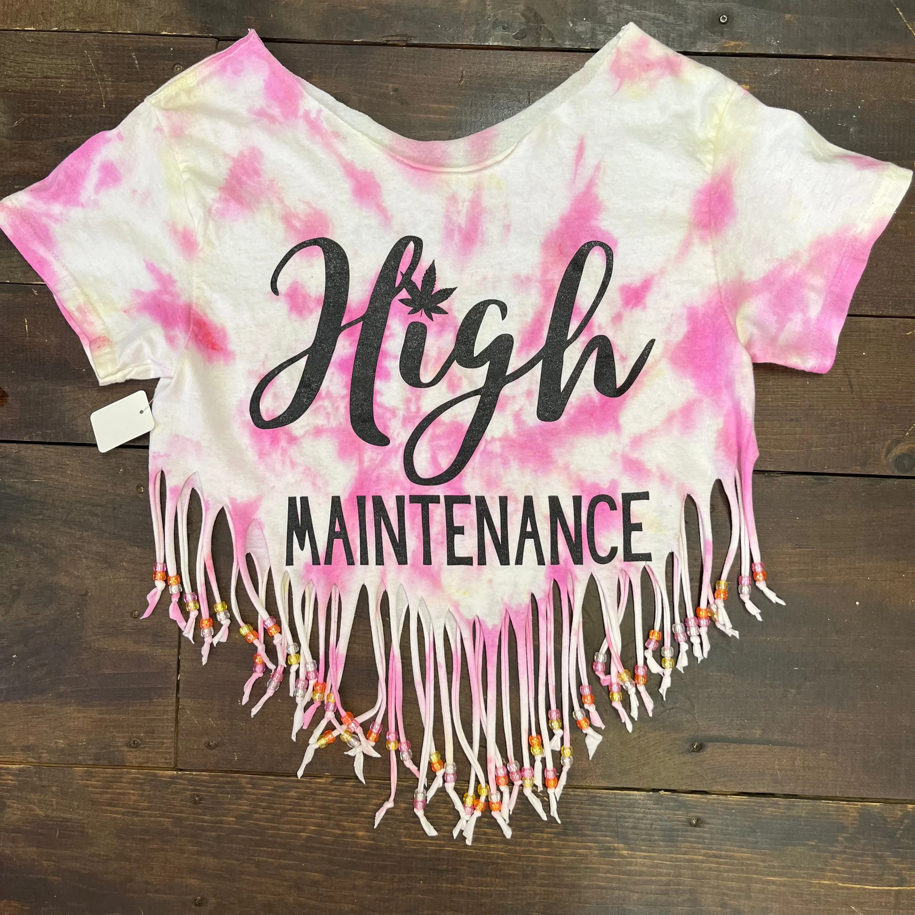 High Maintenace Fringed Tie Dye Top