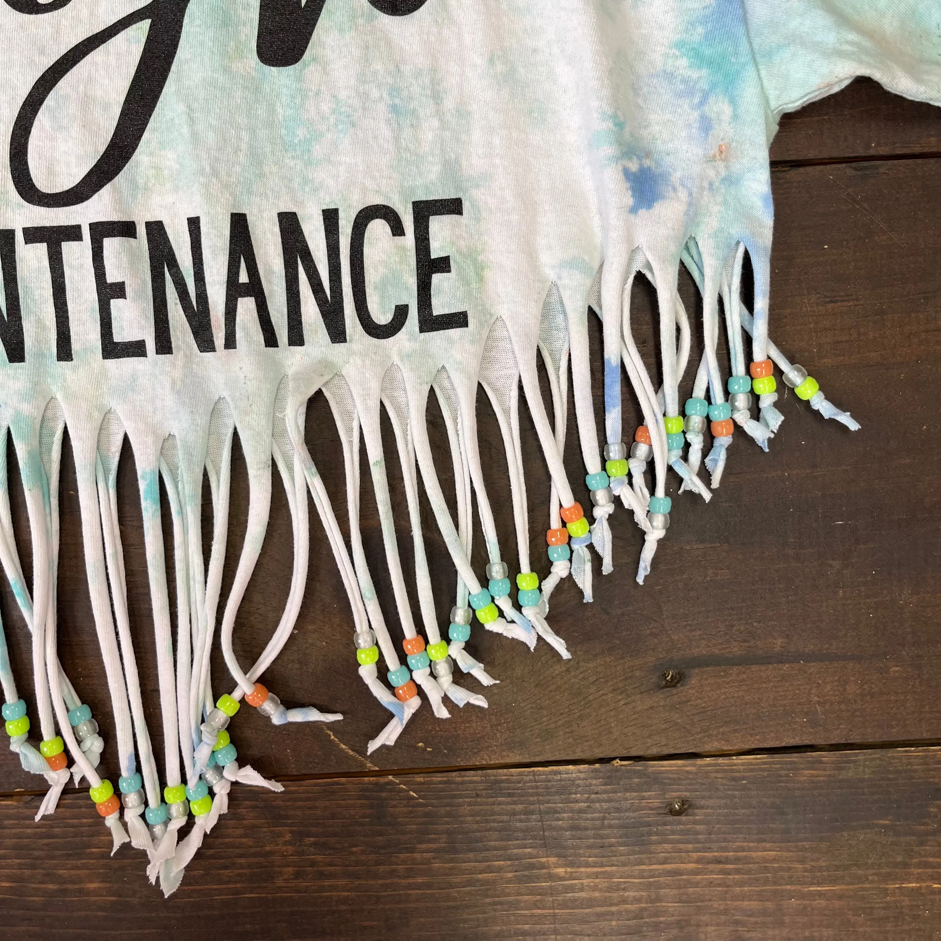 High Maintenace Fringed Tie Dye Top