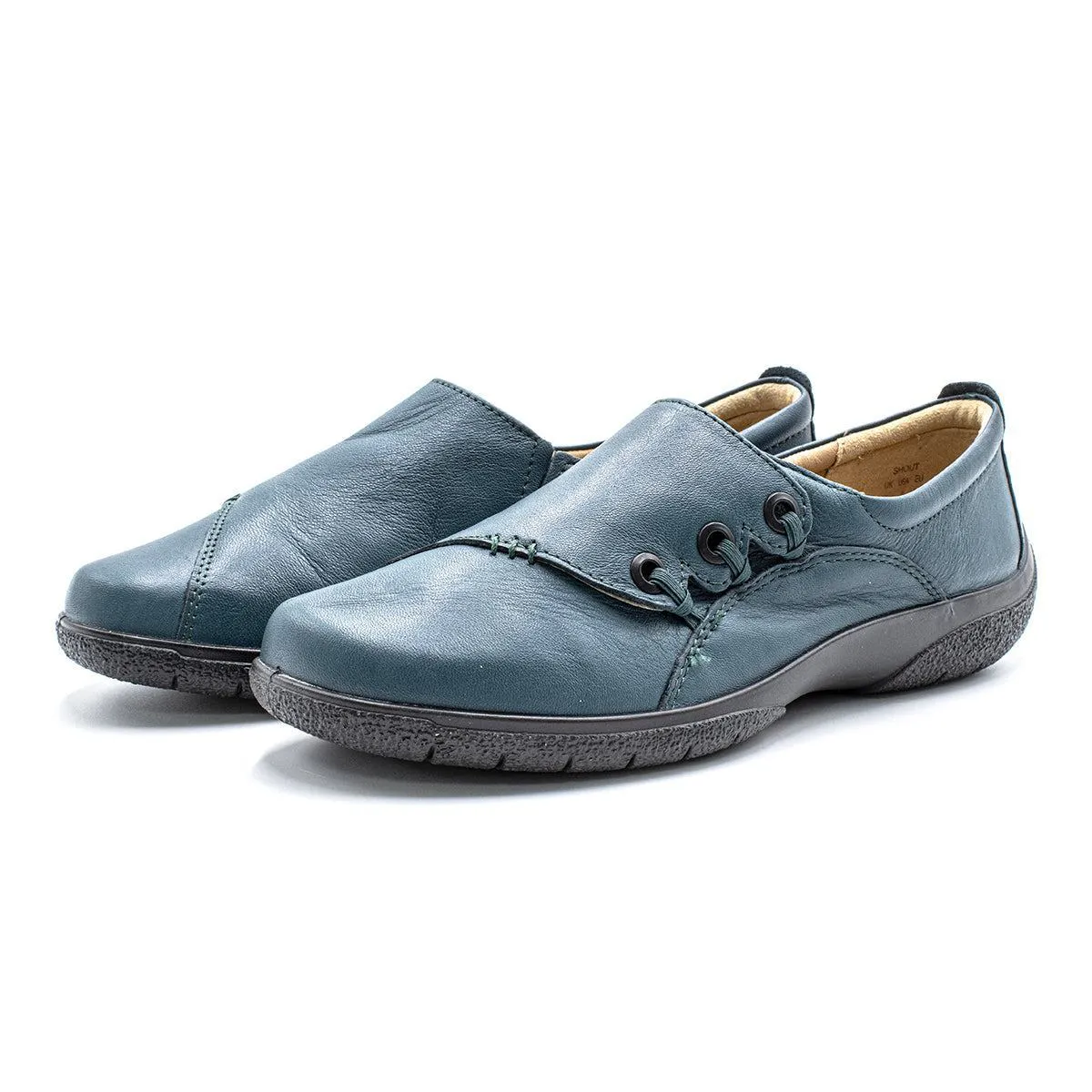 Hotter Shout Deep Slipon Pumps Leather Blue Colour For Women