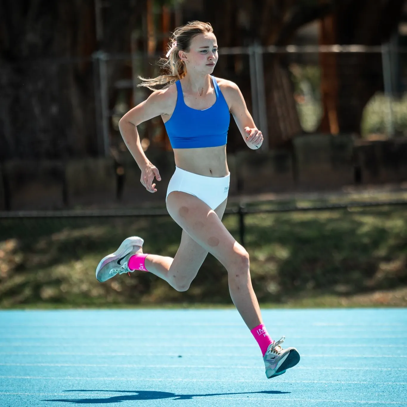 IMPI New Fit Longer Strappy Running Crop - Cobalt Blue