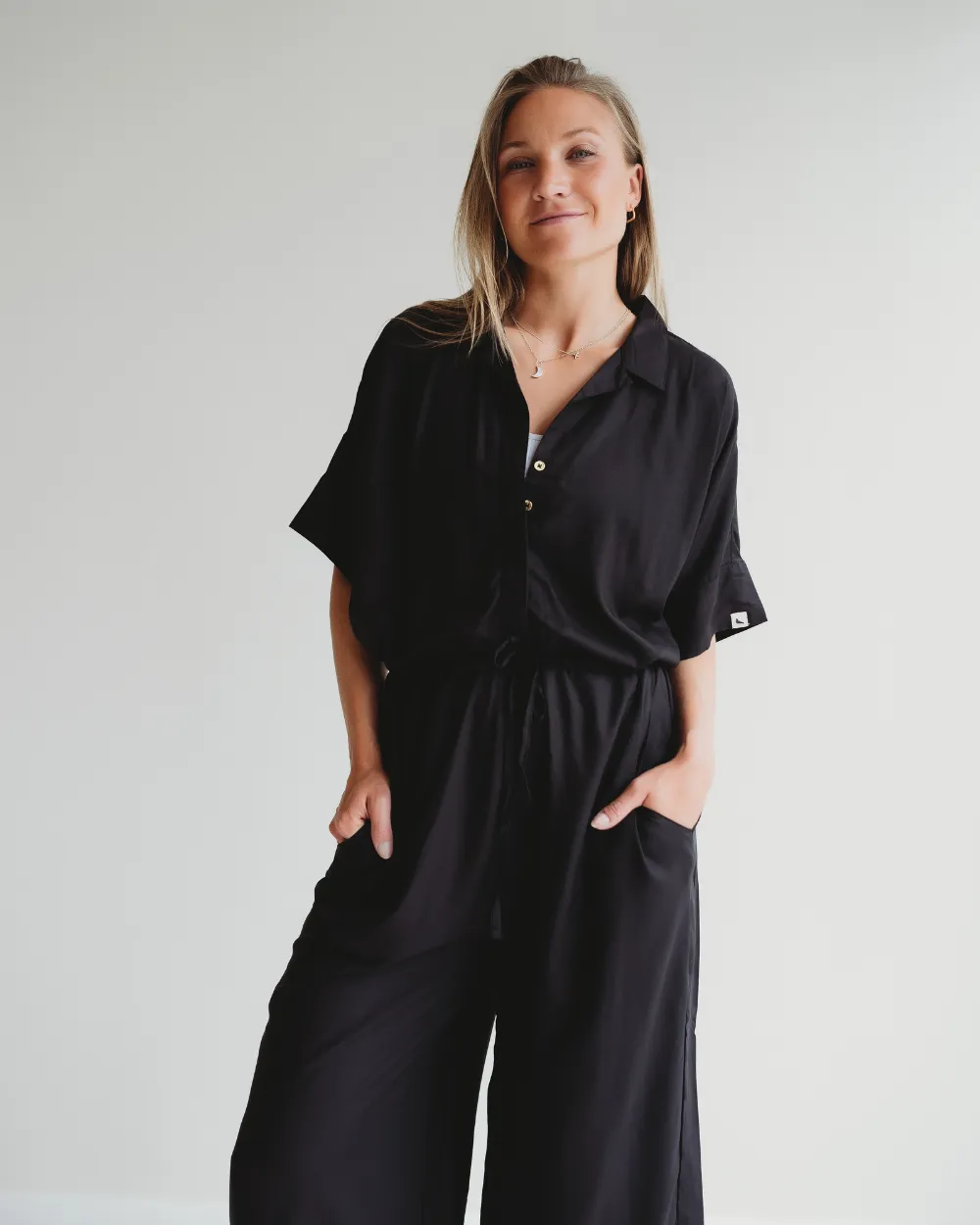 Iris Black Jumpsuit