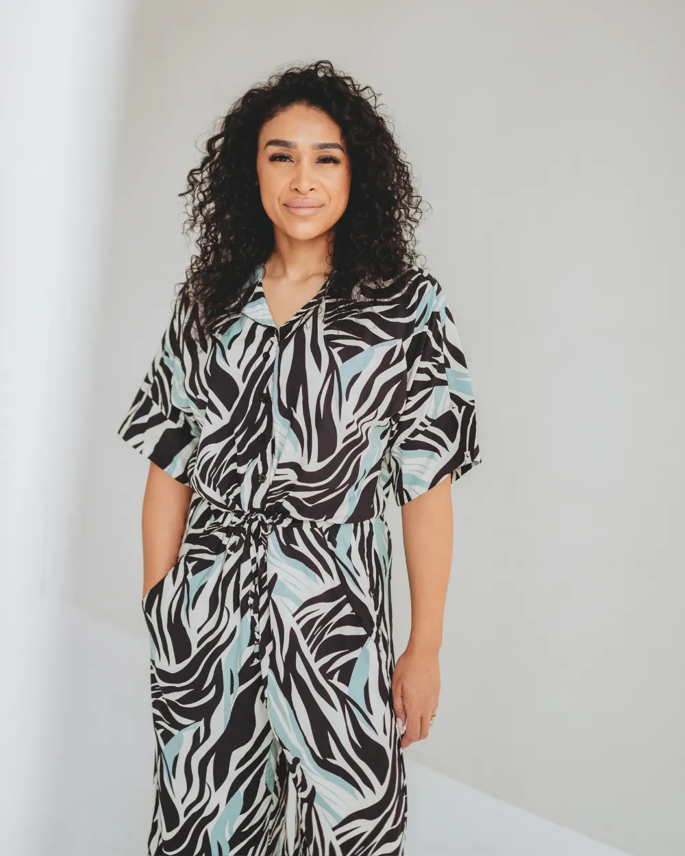 Iris Zebra Pop Viscose Jumpsuit