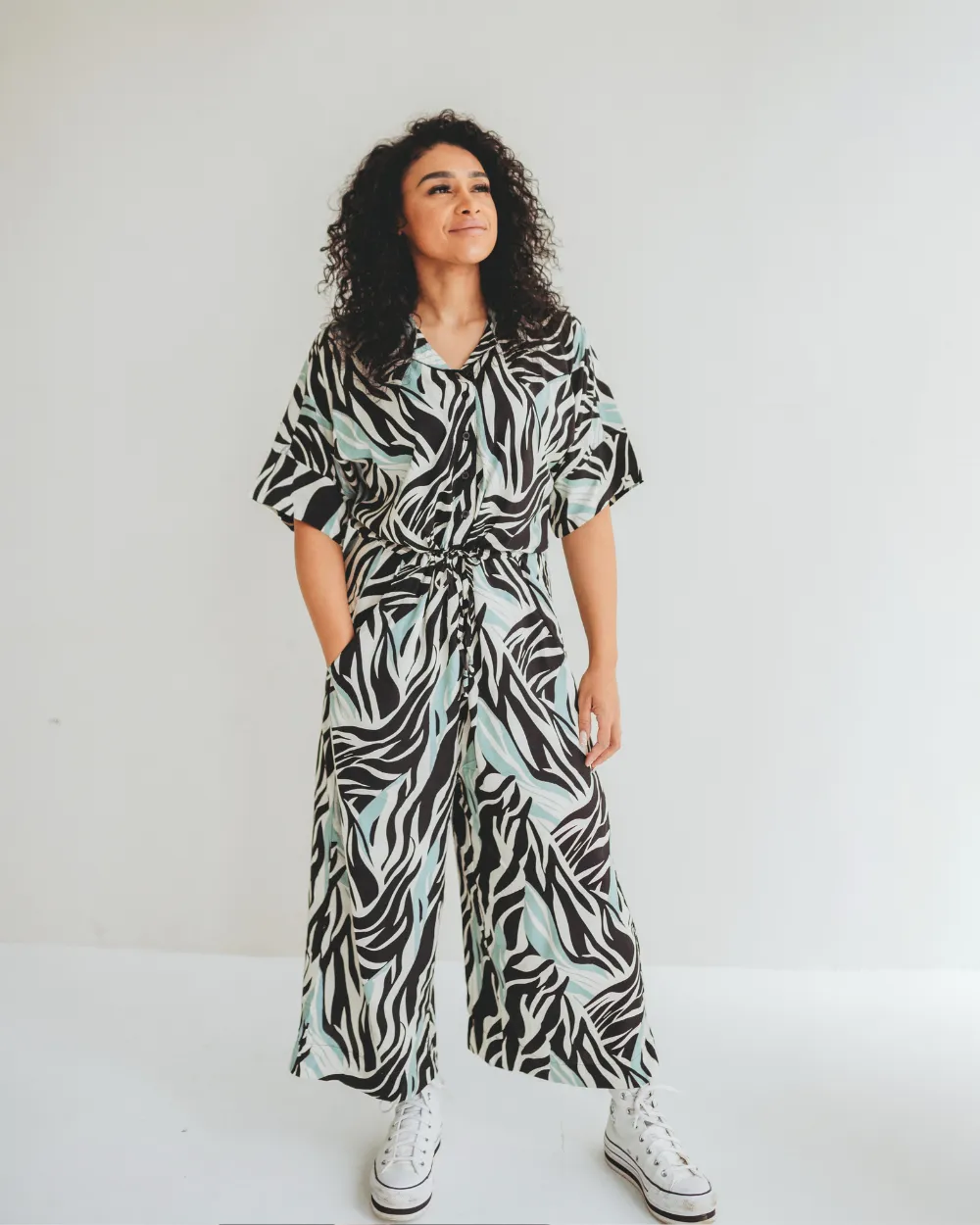 Iris Zebra Pop Viscose Jumpsuit