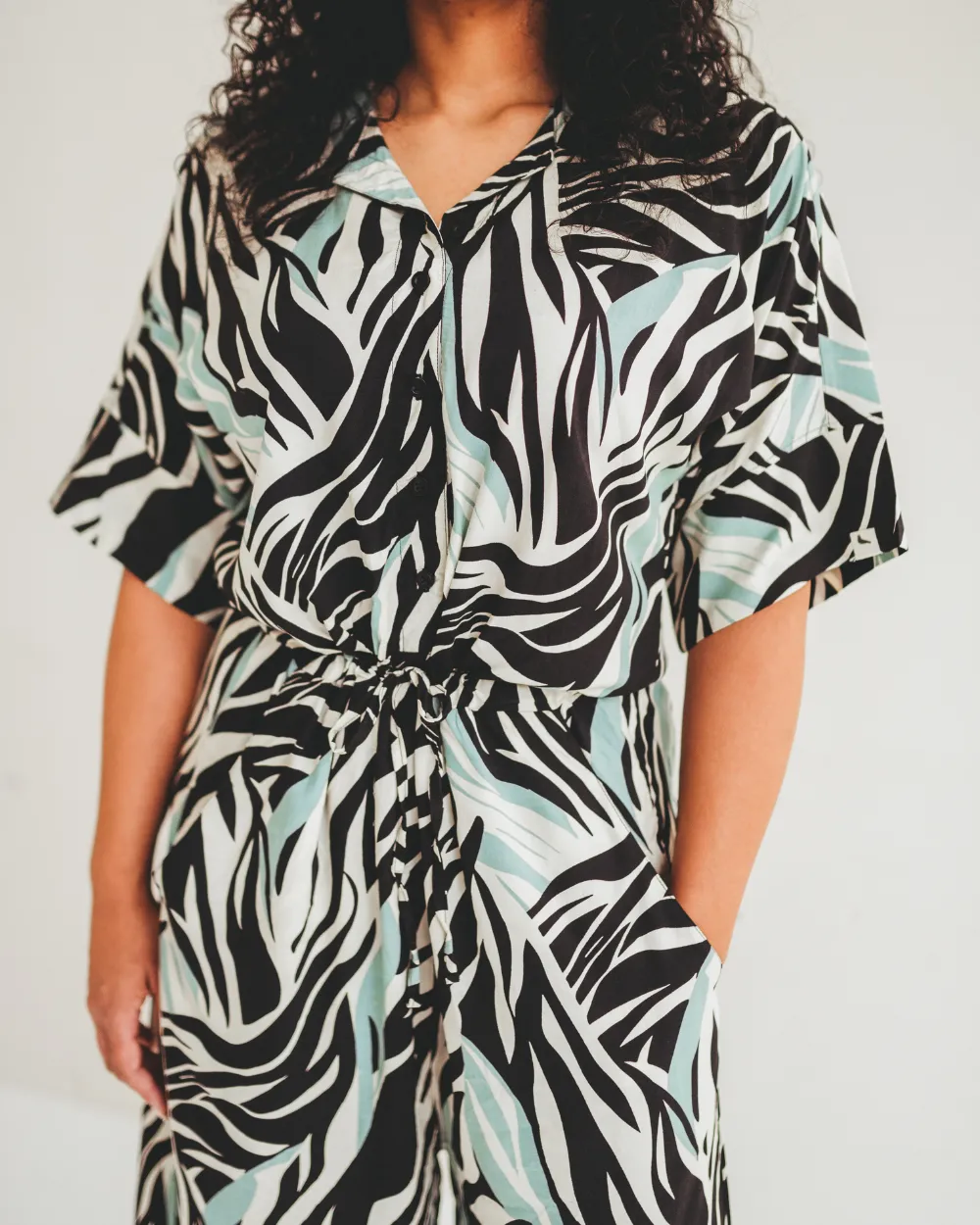 Iris Zebra Pop Viscose Jumpsuit