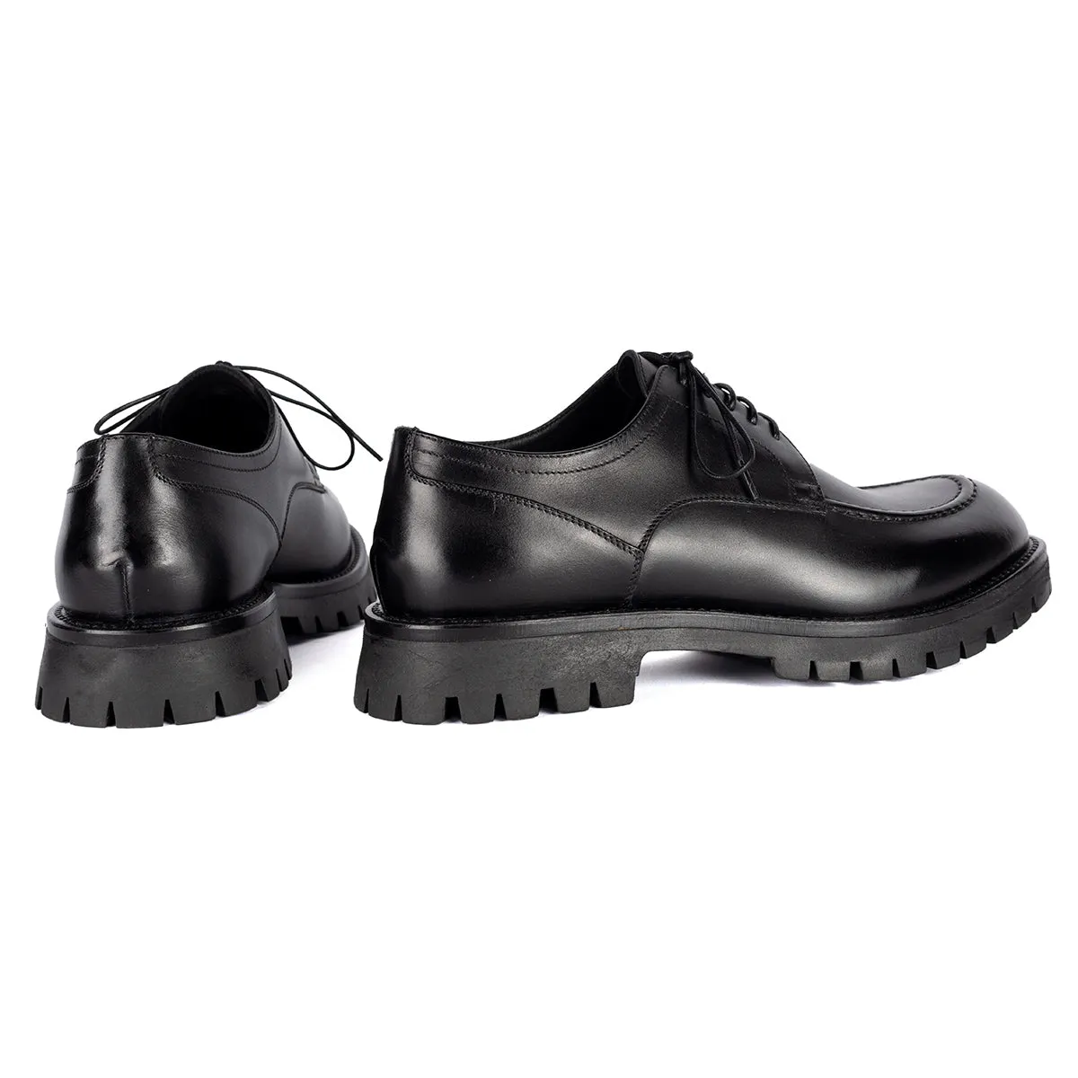 IVAN 91018<br>Black Chunky Derby Shoes