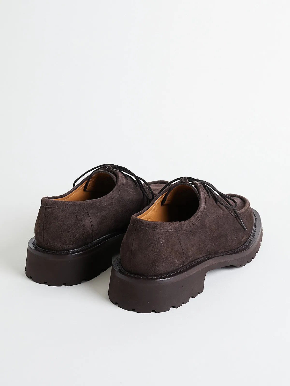 Lace-Up Shoe in Dark Brown Suede