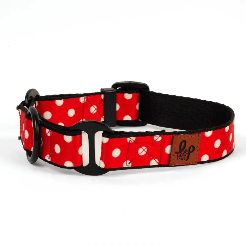 Lana Paws Polka Dots Red Martingale Collar for Dogs (Red)