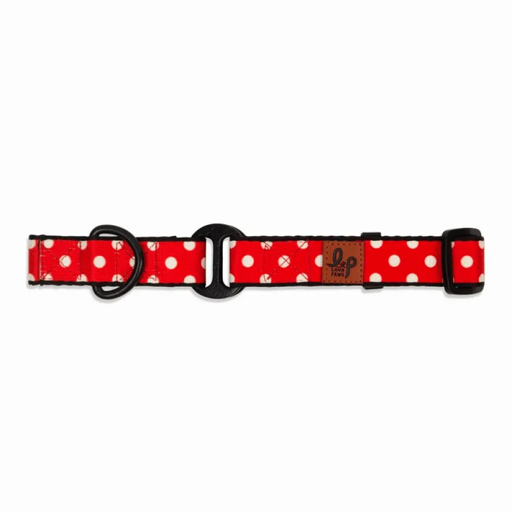 Lana Paws Polka Dots Red Martingale Collar for Dogs (Red)