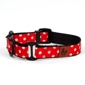 Lana Paws Polka Dots Red Martingale Collar for Dogs (Red)