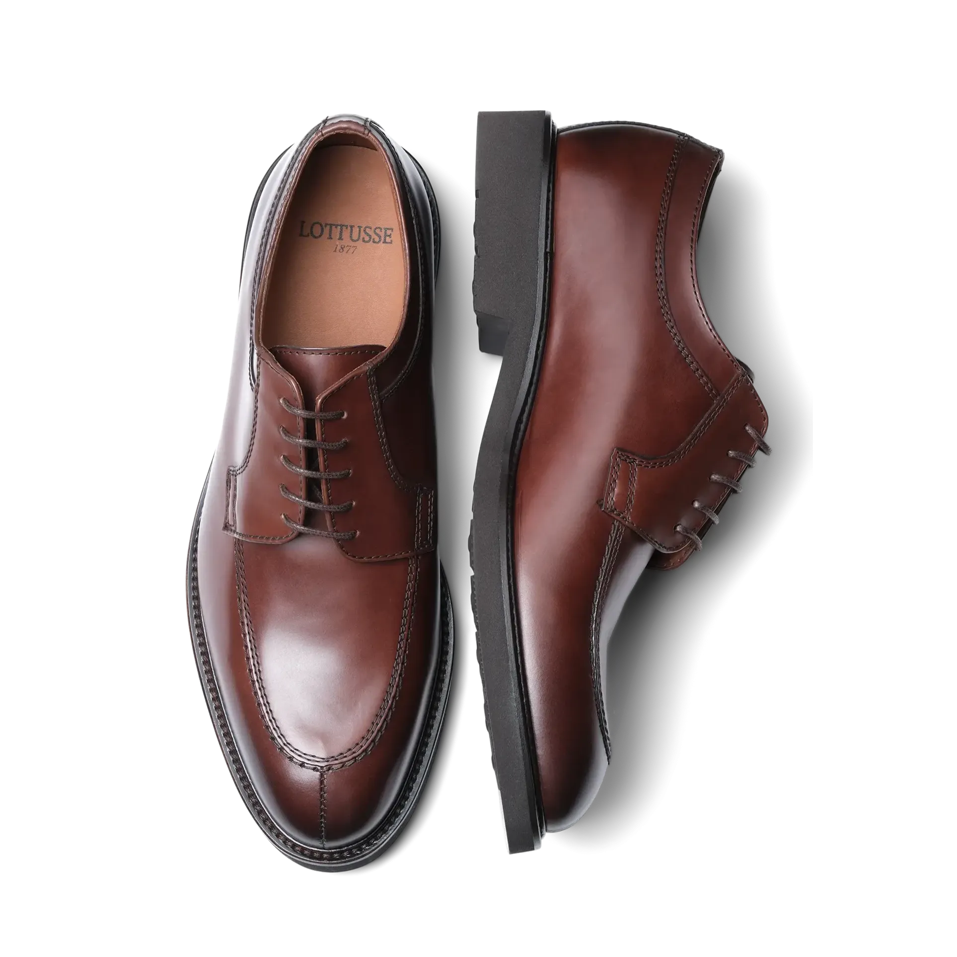 LOTTUSSE | ZAPATOS DERBY HOMBRE | BALTIMORE TEAK | MARRÓN