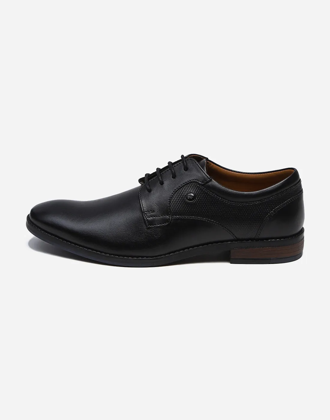 Men Black Lace Up Genuine Leather Formal Derby