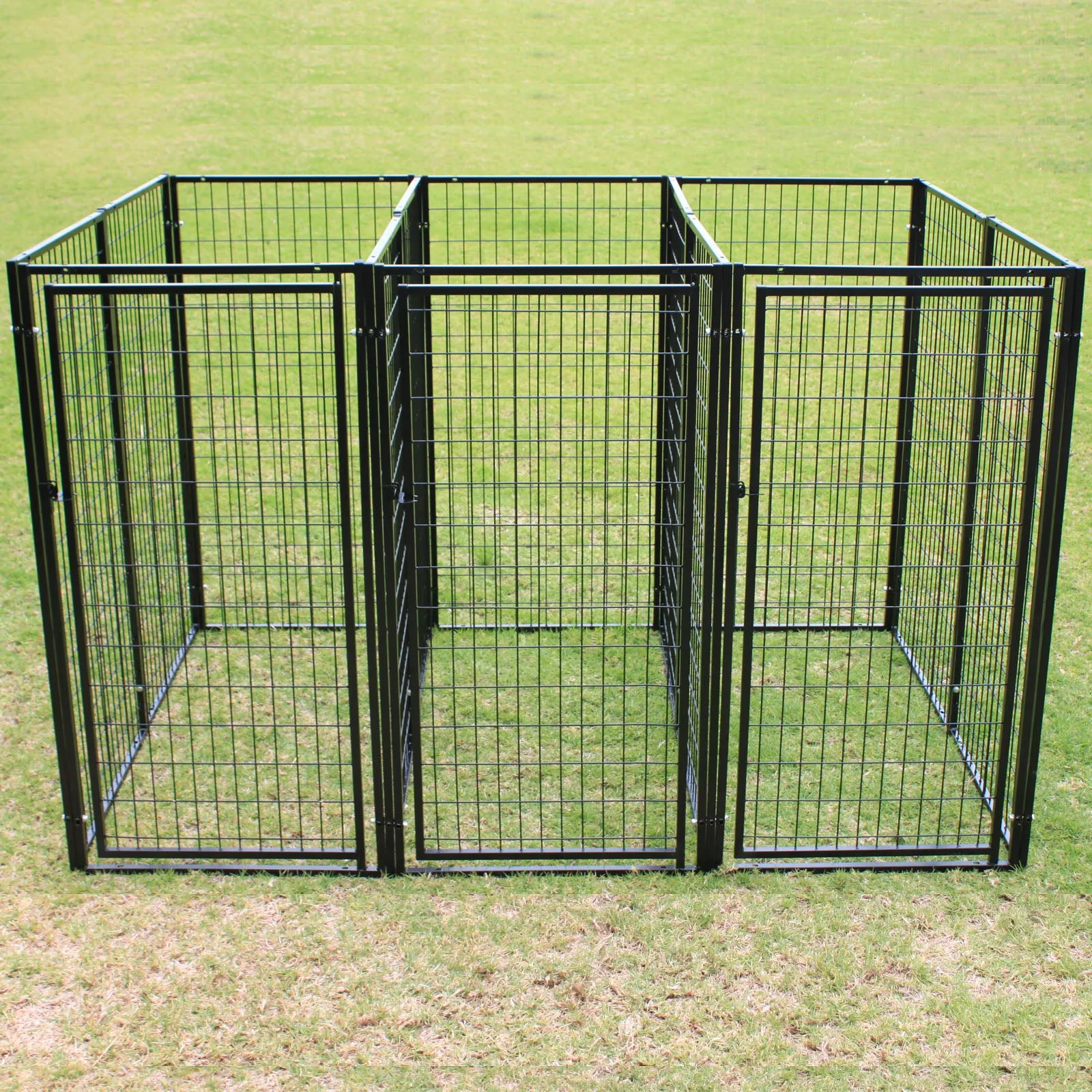 Modular 3 Dog Kennel Super Heavy-Duty Steel Pet Outdoor Run